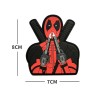 Patch PVC Deadpool Sniffing Smoke Rouge / Noir 80x70mm