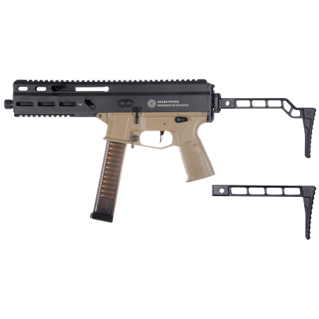 Delta Armory SMG STRIBOG SP10A3 Charlie Upgrade Minimalist Stock Tan 110BBs 1.3J