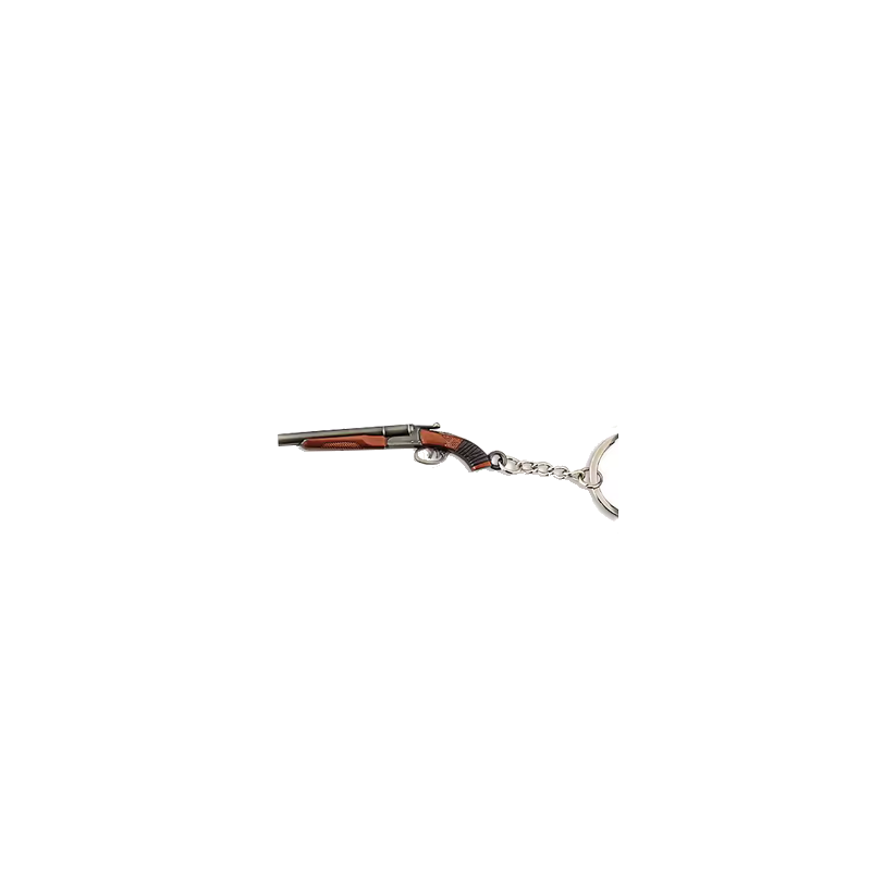 ACM Porte Clé Métal Fusil à Pompe Gris/Marron 70mm
