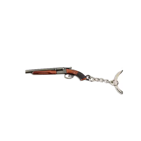 ACM Porte Clé Métal Fusil à Pompe Gris/Marron 70mm