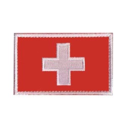 ACM Patch Brodé Drapeau Suisse Rouge/Blanc 80x50mm