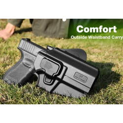 ACM Gun Flower Holster Droitier OWB Rigide Universel Noir Per-Fit