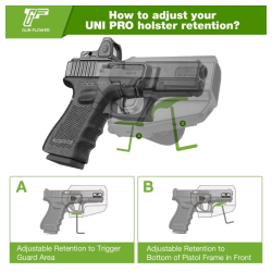 ACM Gun Flower Holster Droitier OWB Rigide Universel Noir Per-Fit