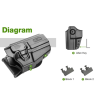 ACM Gun Flower Holster Droitier OWB Rigide Universel Noir Per-Fit