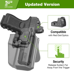 ACM Gun Flower Holster Droitier OWB Rigide Universel Noir Per-Fit