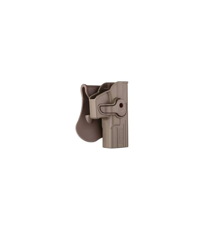 Amomax Holster Rigide Glock Droitier FDE Rotatif 360°